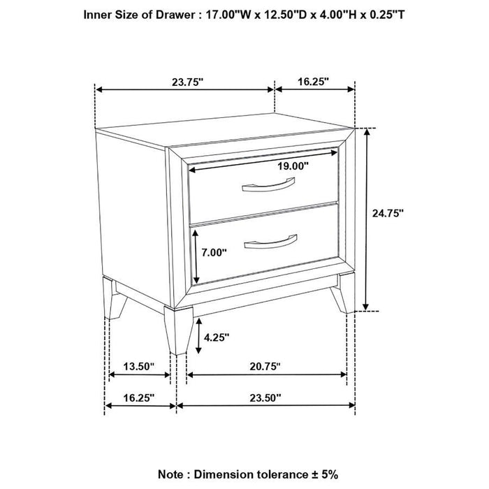 Watson - 2-Drawer Nightstand - Gray Oak