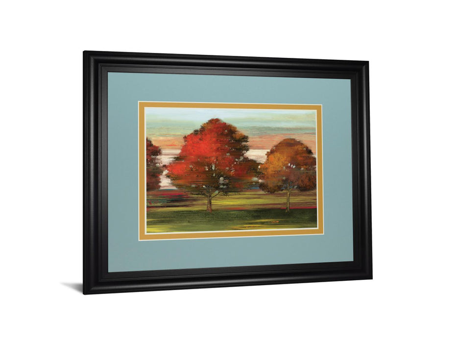 Tress In Motion By Alison Pearce - Framed Print Wall Art - Red