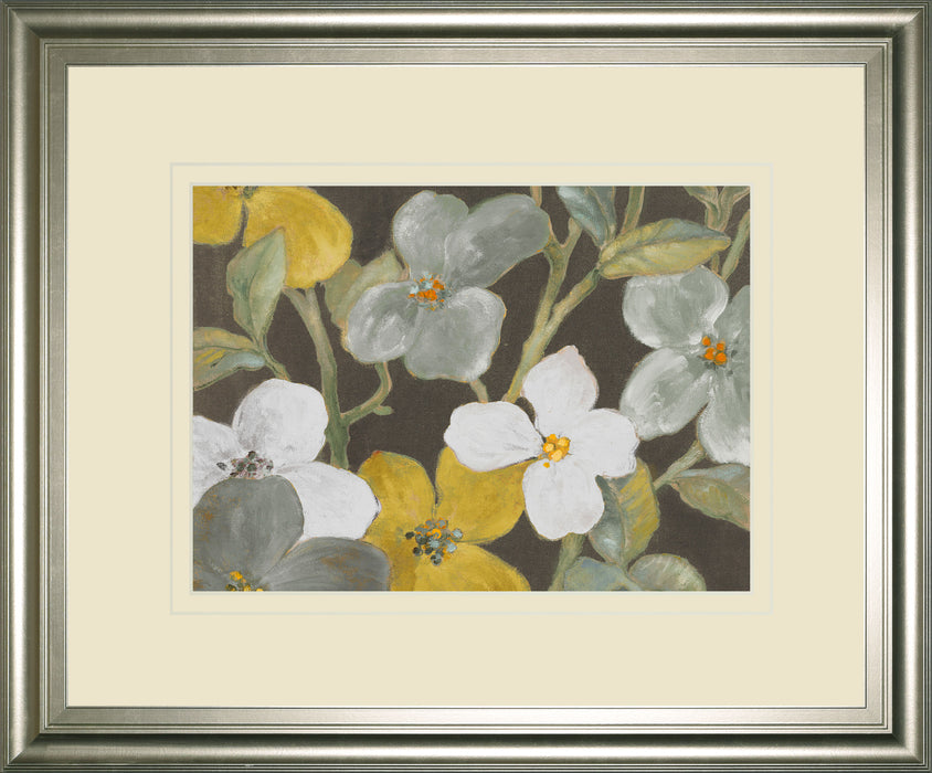 Garden Party In Gray 1 By Lanie Loreth - Framed Print Wall Art - Dark Gray