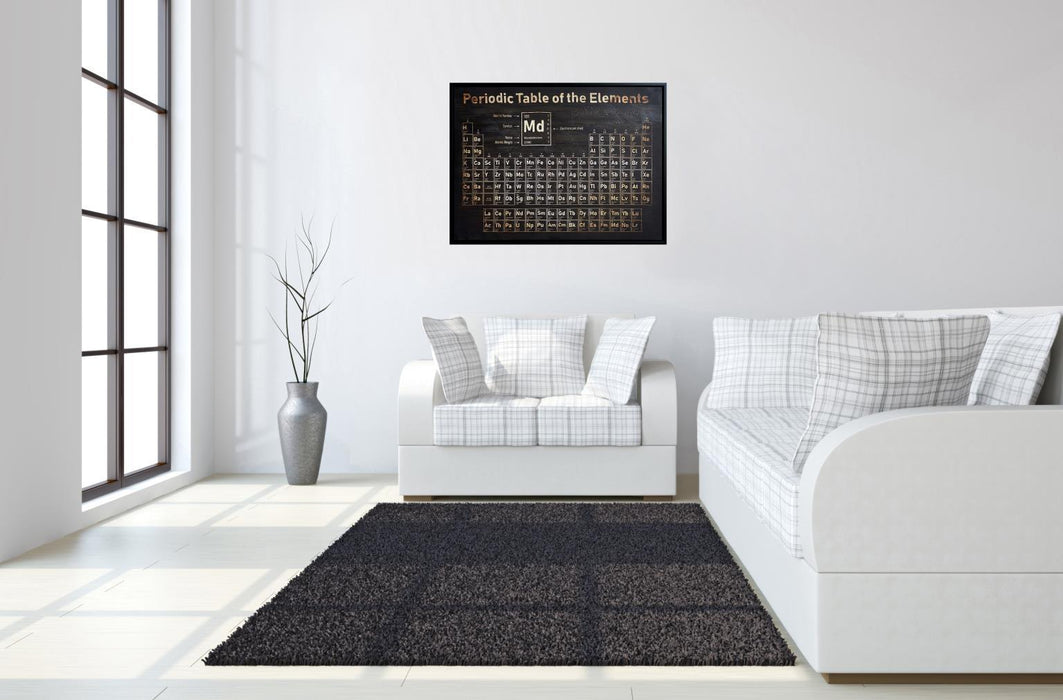 Hand Painted Textured Canvas in Frame 48x36 - Black