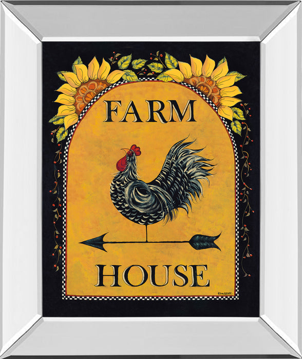 Sunny Farmhouse By Lisa Hillker - Mirror Framed Print Wall Art - Orange