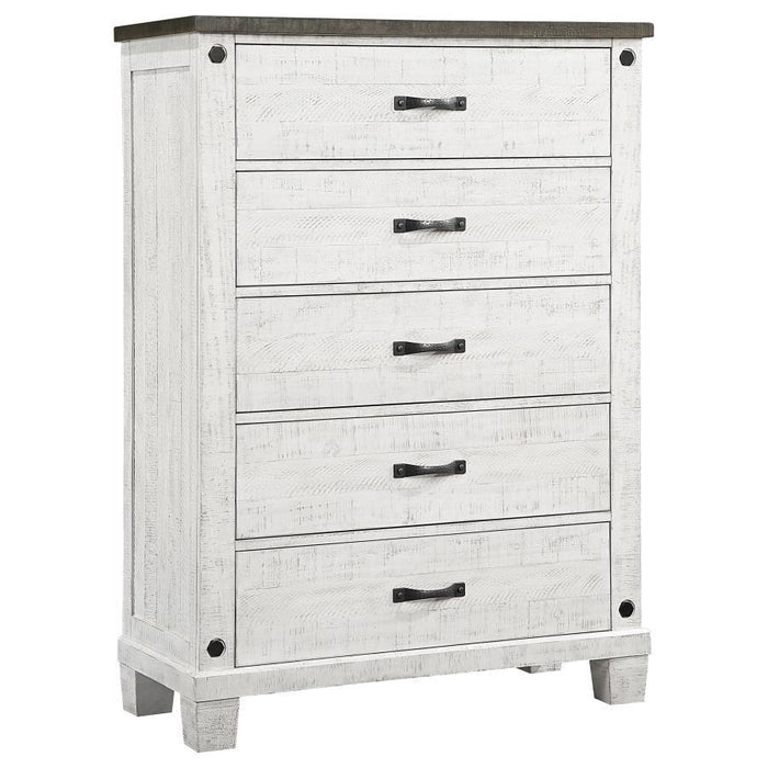 Lilith - 5-Drawer Bedroom Chest - Distressed White