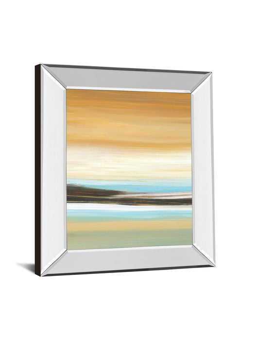 Horizons Il By Tesla - Mirror Framed Print Wall Art - Yellow