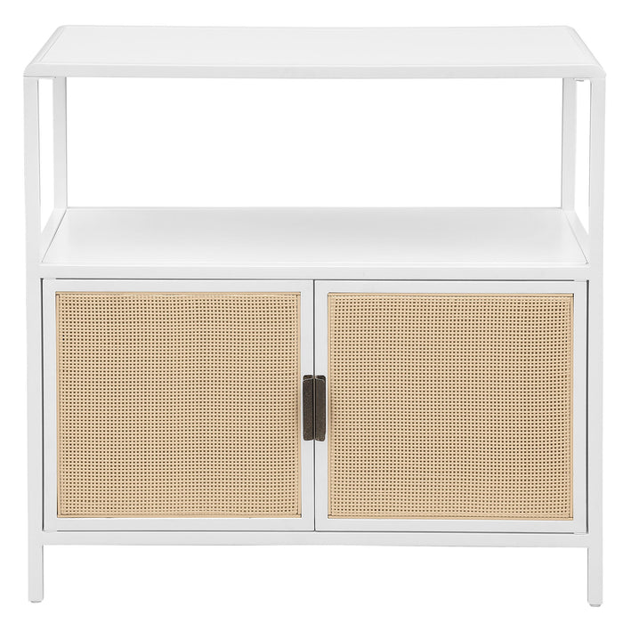 Amherst - 2-Door Radio Weave Cane Metal Accent Cabinet