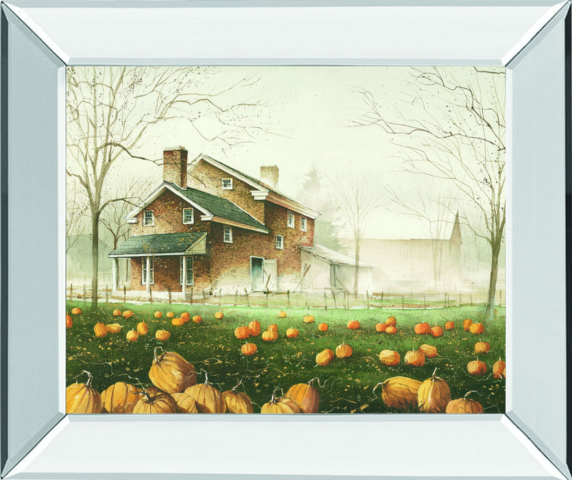 October Gray By John Rossini - Mirror Framed Print Wall Art - Green