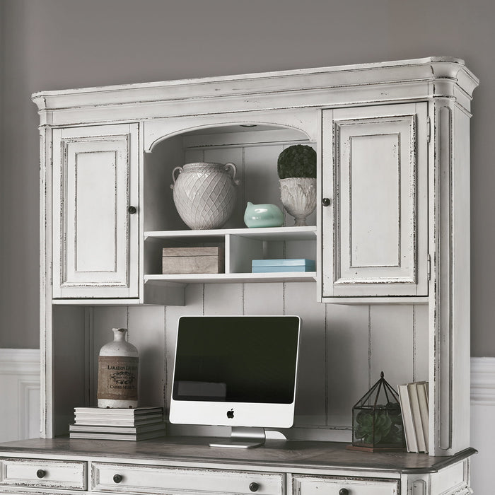 Magnolia Manor - Jr Executive Credenza Hutch - White