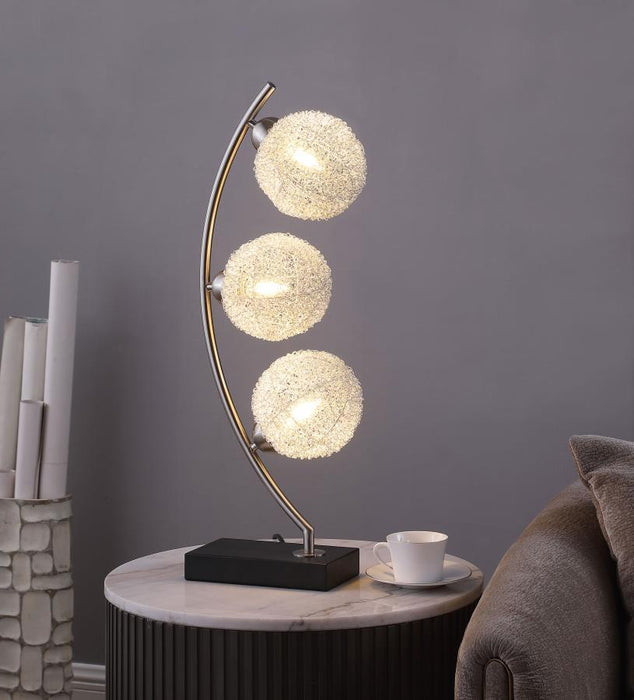 Claudia - Woven Spherical Metal Table Lamp - Black