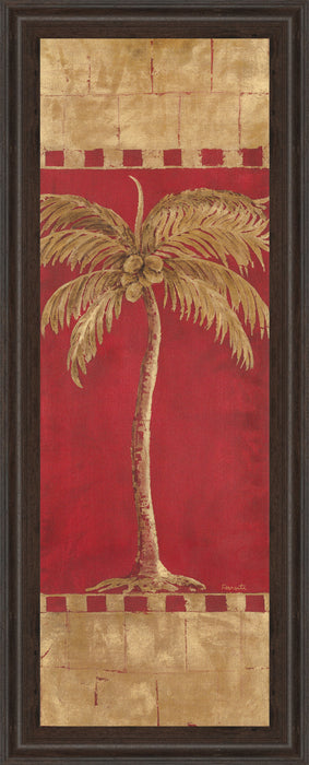 Palm Pizzazz Il By Angela Ferrante - Framed Print Wall Art - Red