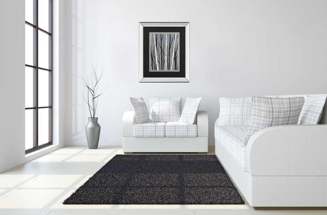 Birch Shadows By Eve Mirrored Frame - Dark Gray