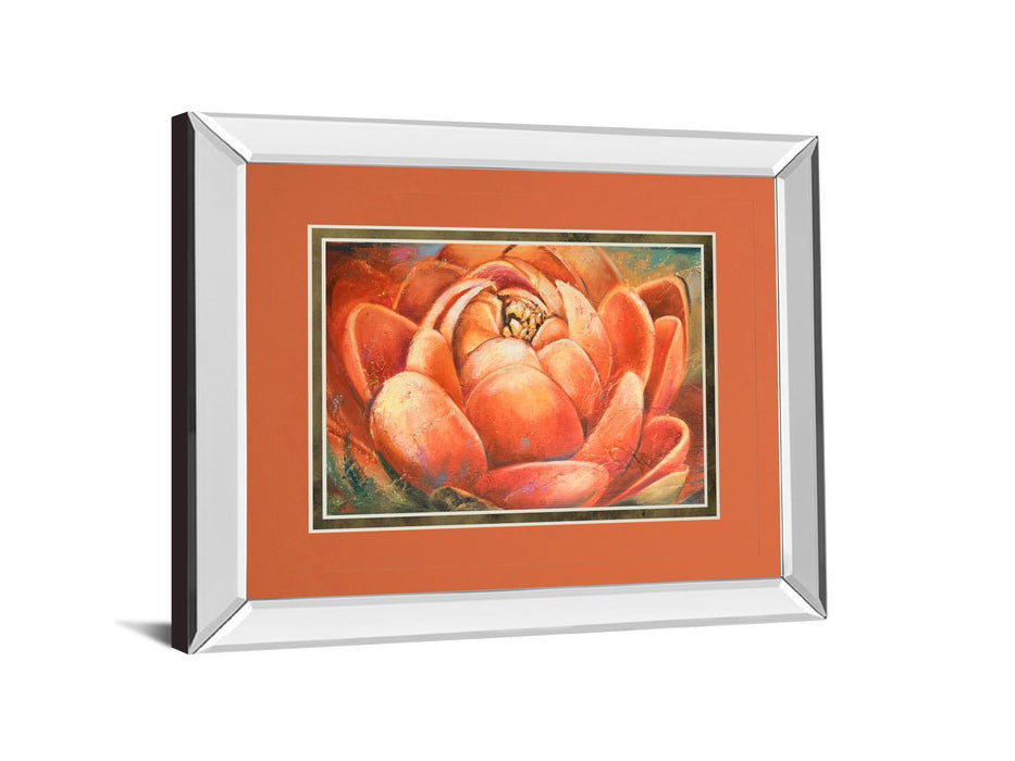 Red Lotus Il By Patricia Pinto - Mirror Framed Print Wall Art - Red