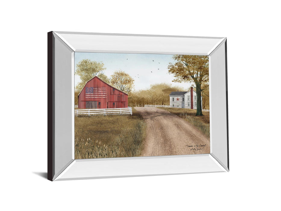 Summer In The Country By Billy Jacobs - Mirror Framed Print Wall Art - Dark Brown