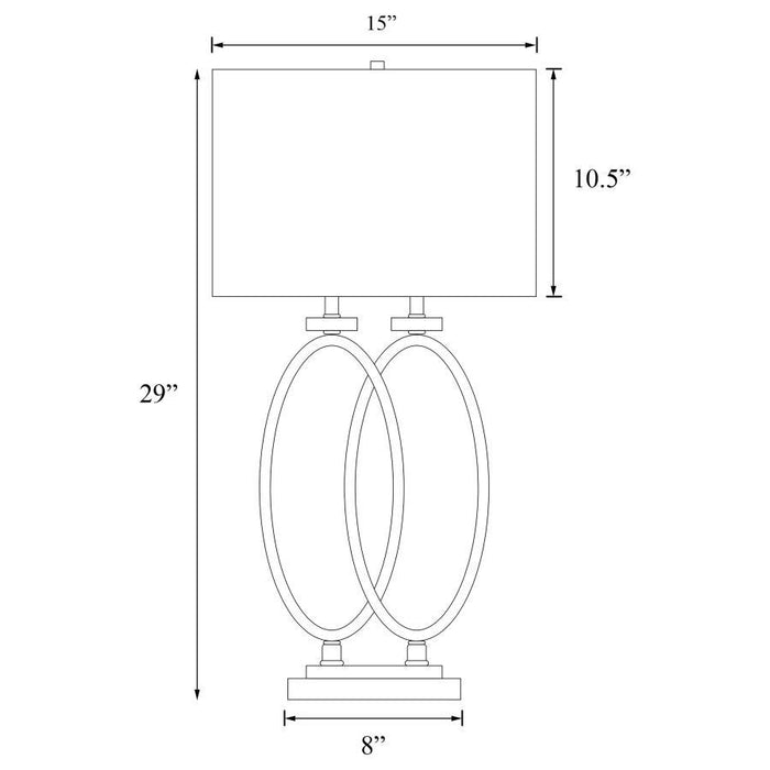 Izuku - Rectangular Shade Table Lamp - Brush Nickel