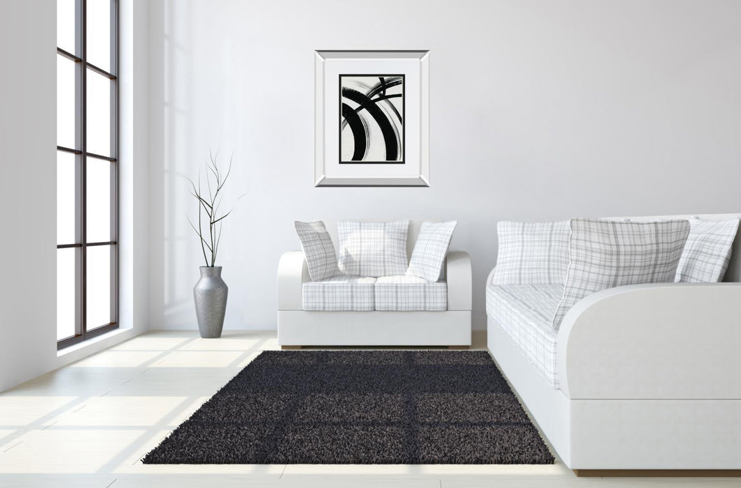 Spontaneous I By Farida Zaman Mirrored Frame - Black