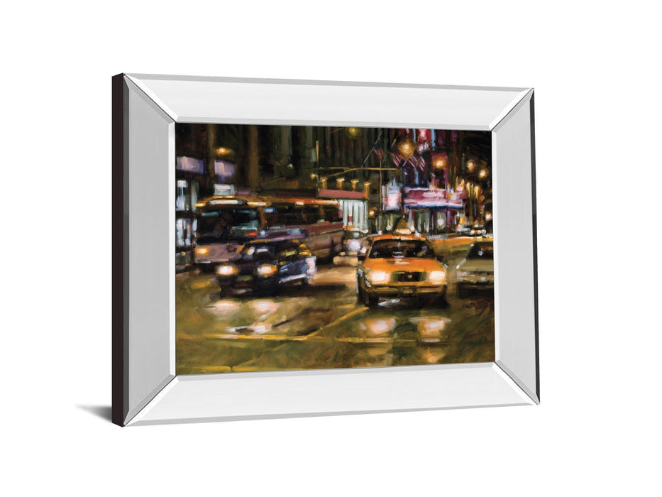 Radio City, New York City By Desmond O'hagan - Mirror Framed Print Wall Art - Green