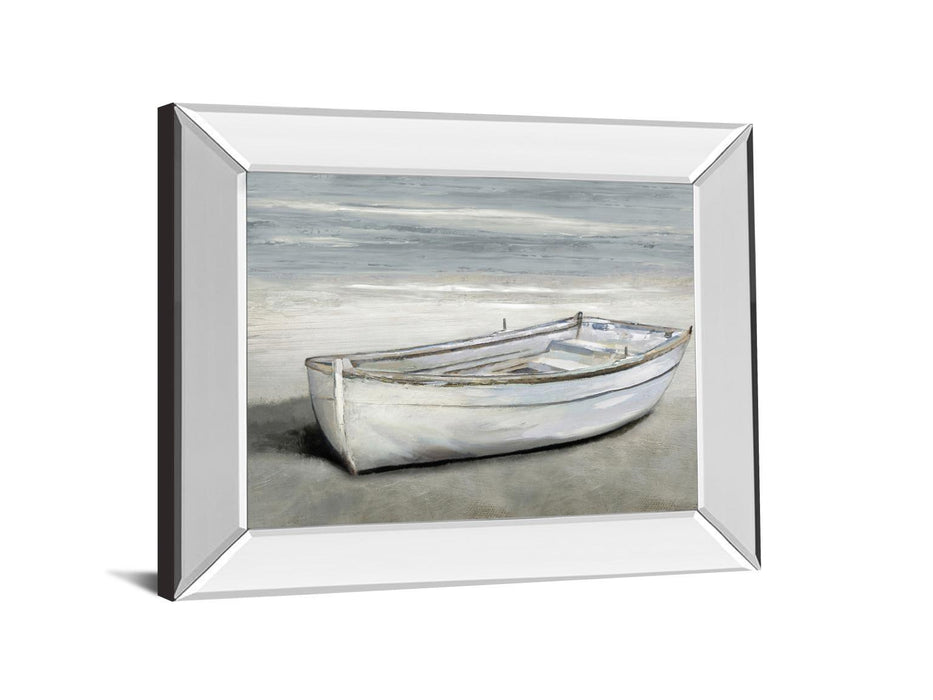 Beached By Mark Chandon - Mirror Framed Print Wall Art - Blue