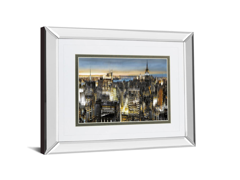 Big City By Alan Lambert - Mirror Framed Print Wall Art - Black