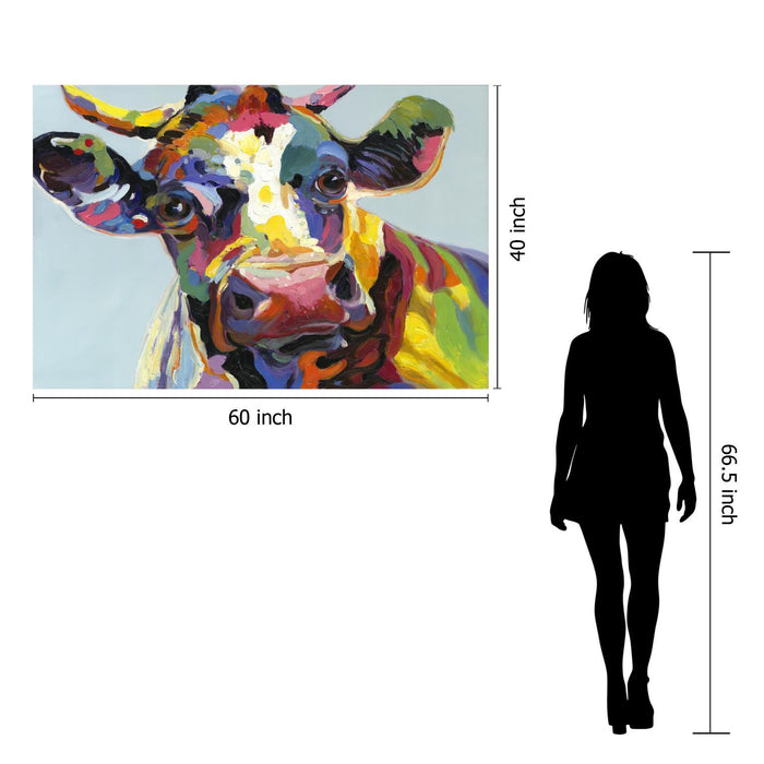 Temp Glass With Foil - Abstract Cow - Blue