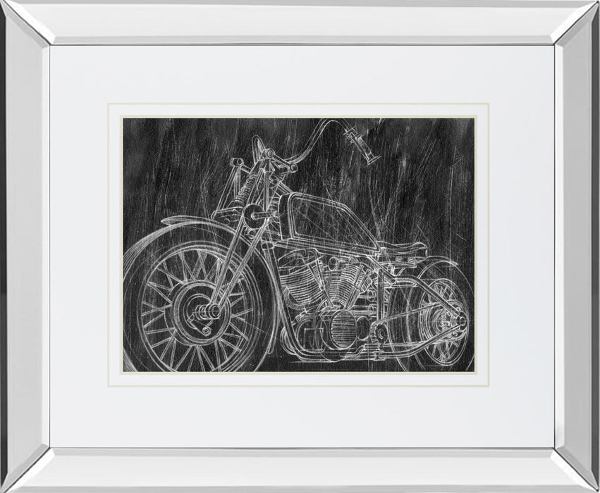 Motorcycle Mechanical Sketch II By Ethan Harper - Black