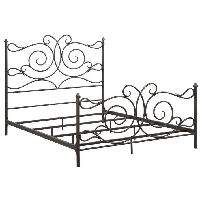 Parleys - Metal Eastern King Open Frame Bed - Dark Bronze