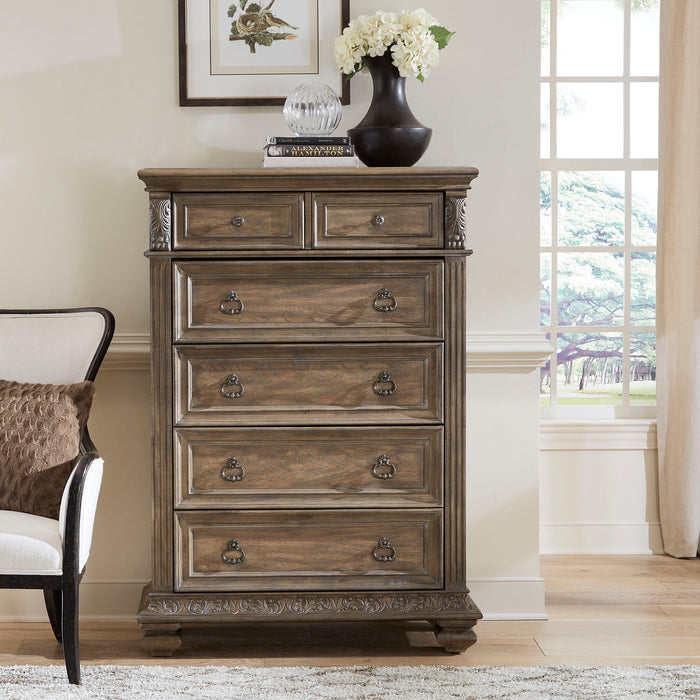 Carlisle Court - 5 Drawer Chest - Medium Brown