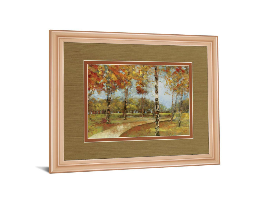 Autumn Path By Carmen Dolce - Framed Print Wall Art - Dark Brown