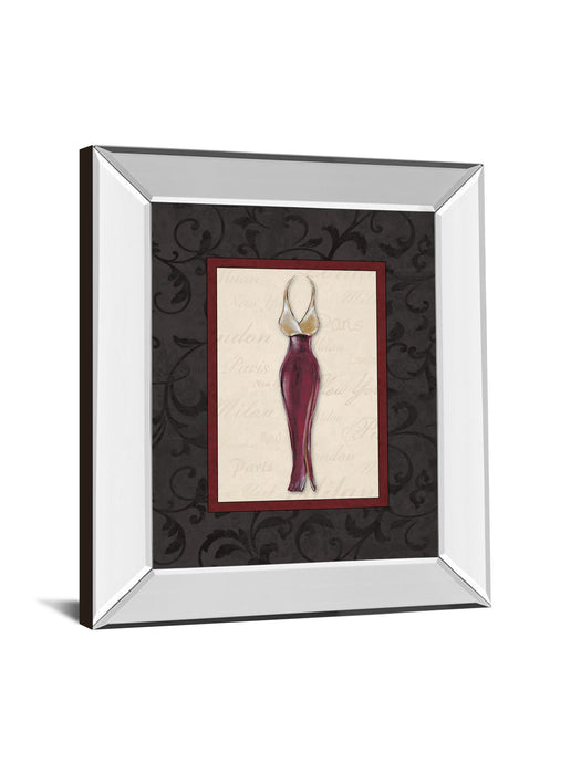 Fashion Dress Il By Susan Osbourne Mirror Framed Print Wall Art - Red