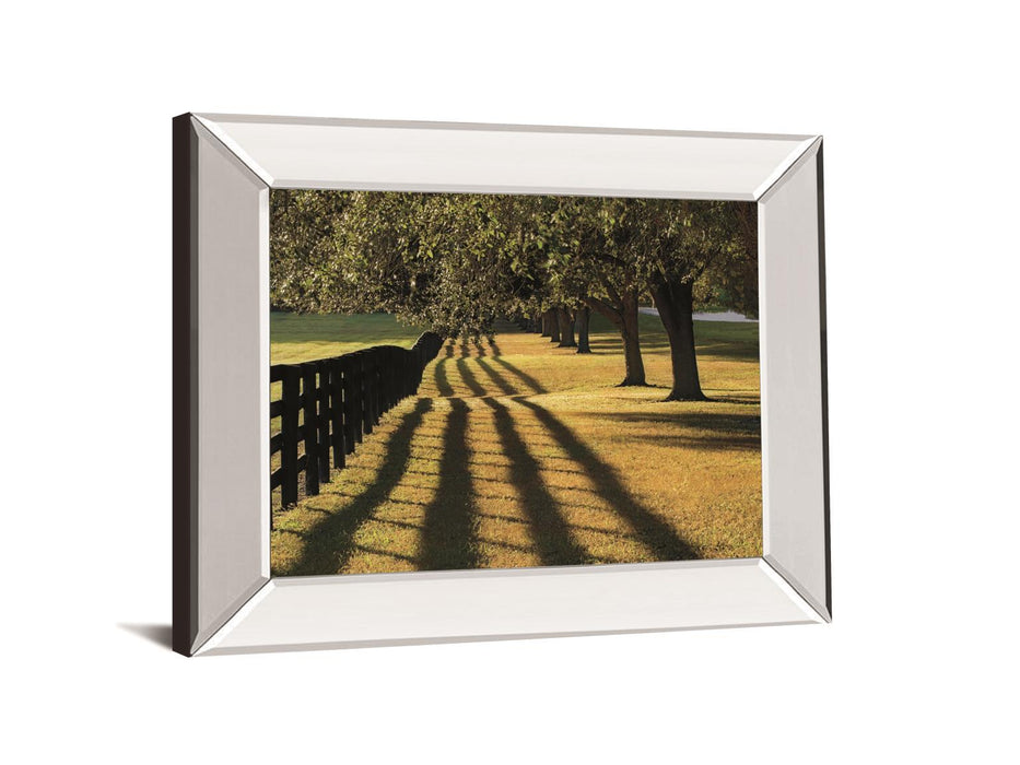 Chasing Shadows By Mike Jones Mirror Framed Print Wall Art - Green