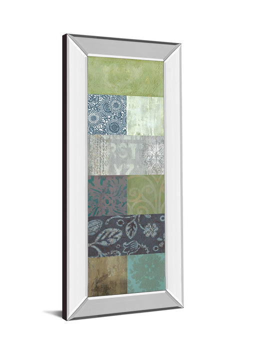 Zen Panel I By Vision Studio - Mirror Framed Print Wall Art - Blue