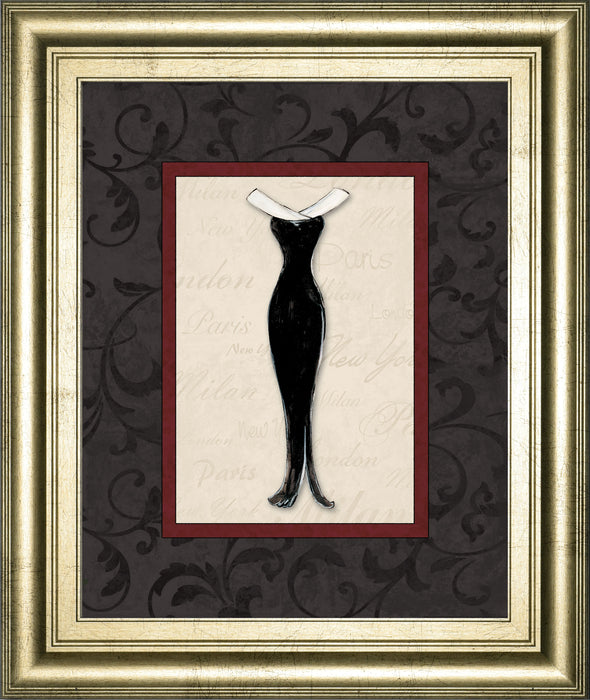 Fashion Dress I By Susan Osbourne Framed Print Wall Art - Black