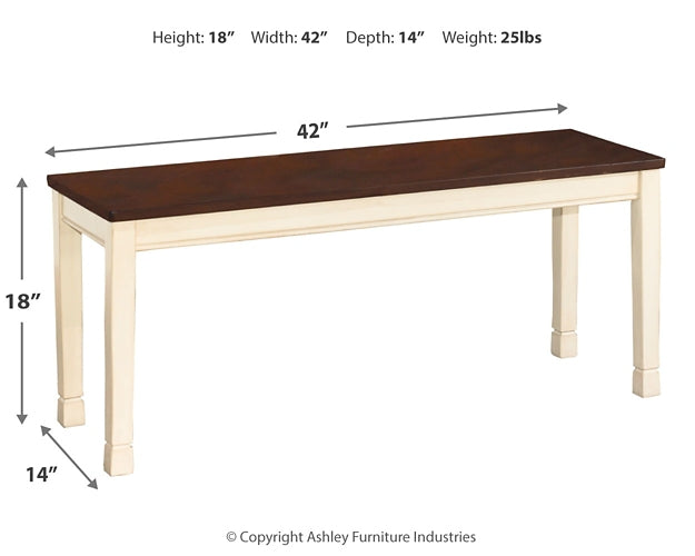 Whitesburg Large Dining Room Bench