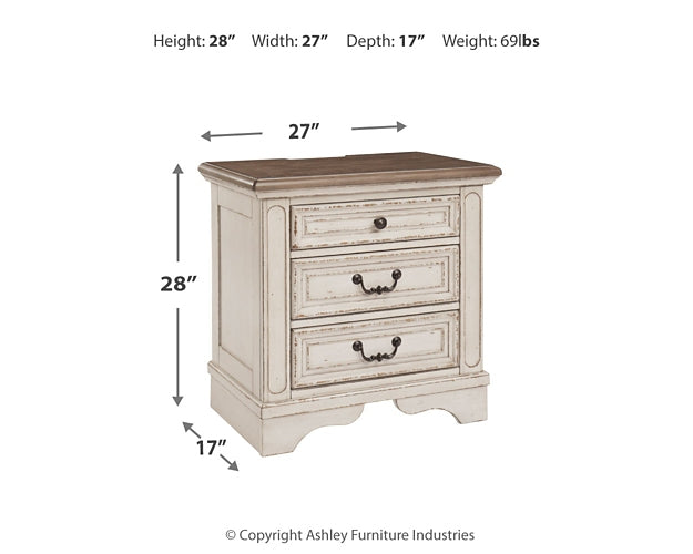 Realyn Three Drawer Night Stand