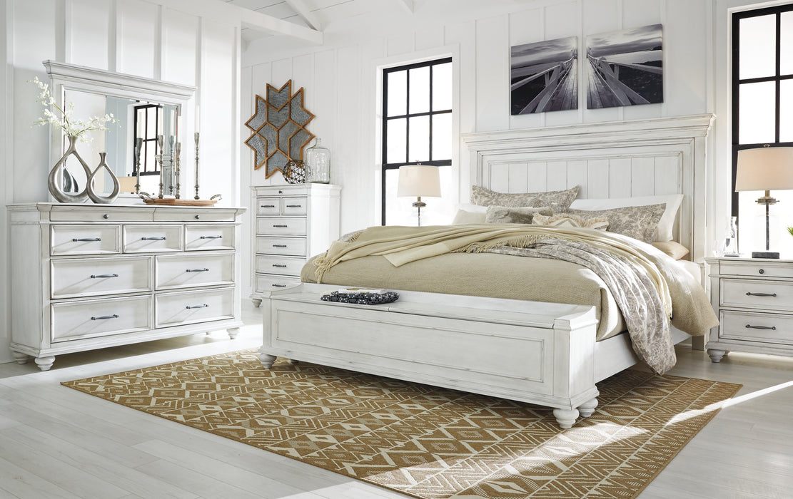 Kanwyn  Panel Bed With Storage Bench