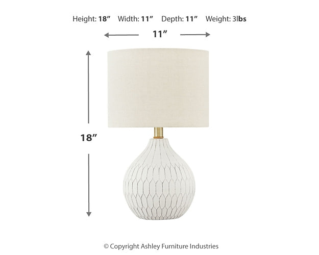 Wardmont Ceramic Table Lamp (1/CN)