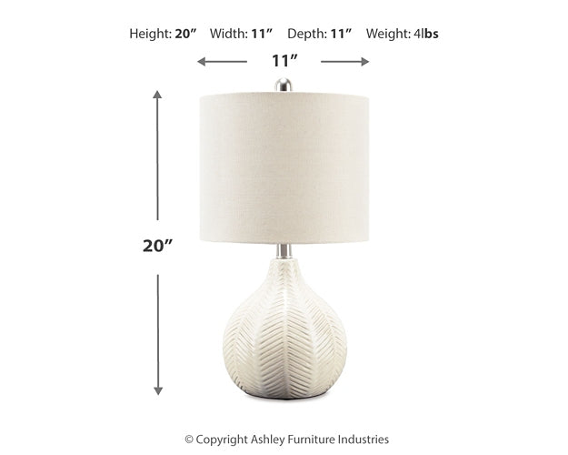 Rainermen Ceramic Table Lamp (1/CN)