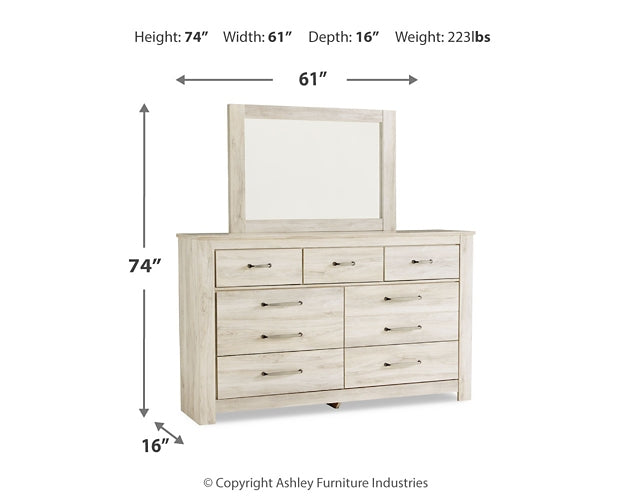 Bellaby  Panel Bed With Mirrored Dresser