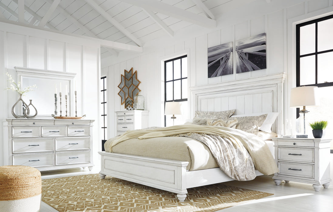 Kanwyn Queen Panel Bed with Mirrored Dresser, Chest and Nightstand