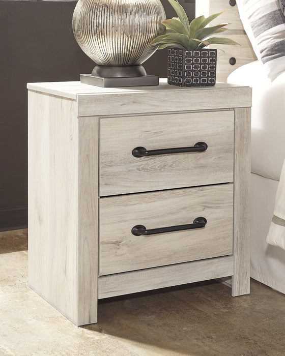 Cambeck King/California King Upholstered Panel Headboard with Mirrored Dresser, Chest and Nightstand