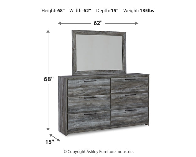 Baystorm Queen Panel Bed with Mirrored Dresser