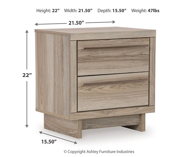 Hasbrick King Panel Headboard with Mirrored Dresser and 2 Nightstands